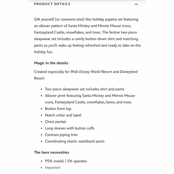 Santa Mickey and Minnie Mouse Holiday Sleep Set for Women -Size M - Picture 5 of 6